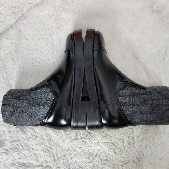 NEW J. Crew Black Rib Cuff Italian Leather Ankle Boot 6.5 - Picture 7 of 10